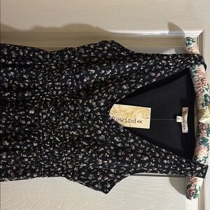 Rewind Black Dress with Floral Pattern